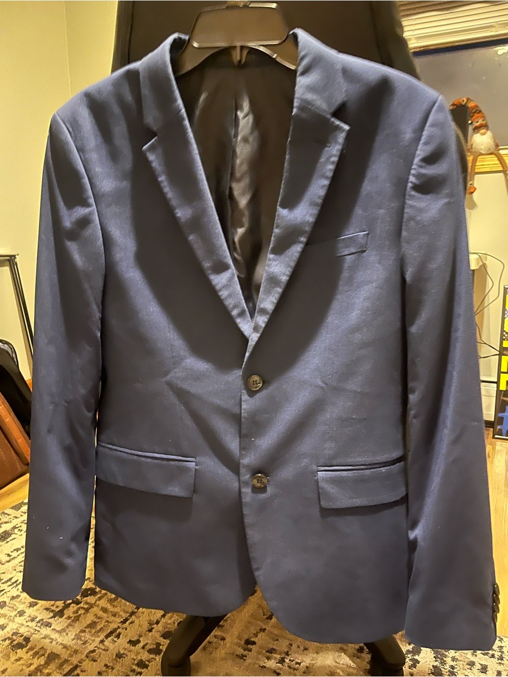 H&M Men's Navy Blue Two-Button Blazer